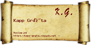 Kapp Gréta névjegykártya
